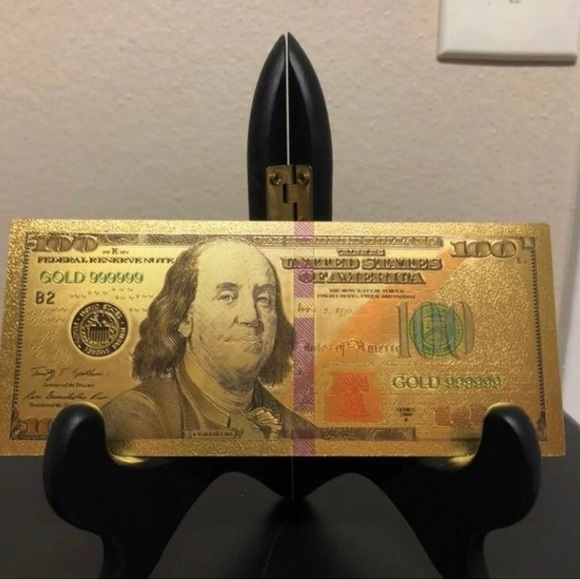 24k Gold Foil Plated $100 US Dollar Banknote Set - Picture 3 of 8